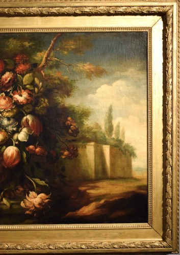 Still Life of Flowers in a Medici Vase - Italian School, 18th Century - 